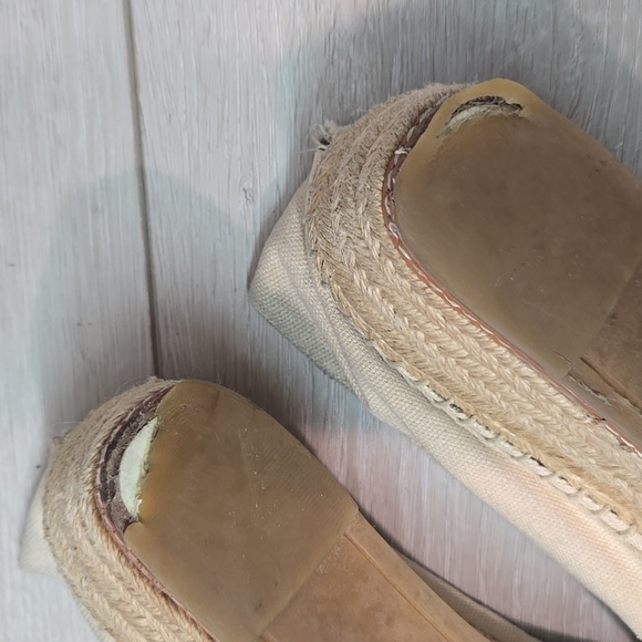 Tory Burch Women's Textile Espadrille Wedge Logo Shoes Sz 8M - Picture 15 of 16